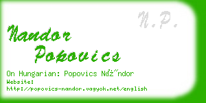 nandor popovics business card
